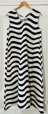 Marimekko X Uniqlo Women’s Blue Waves Print V-Neck Sleeveless Maxi Dress M UK 12