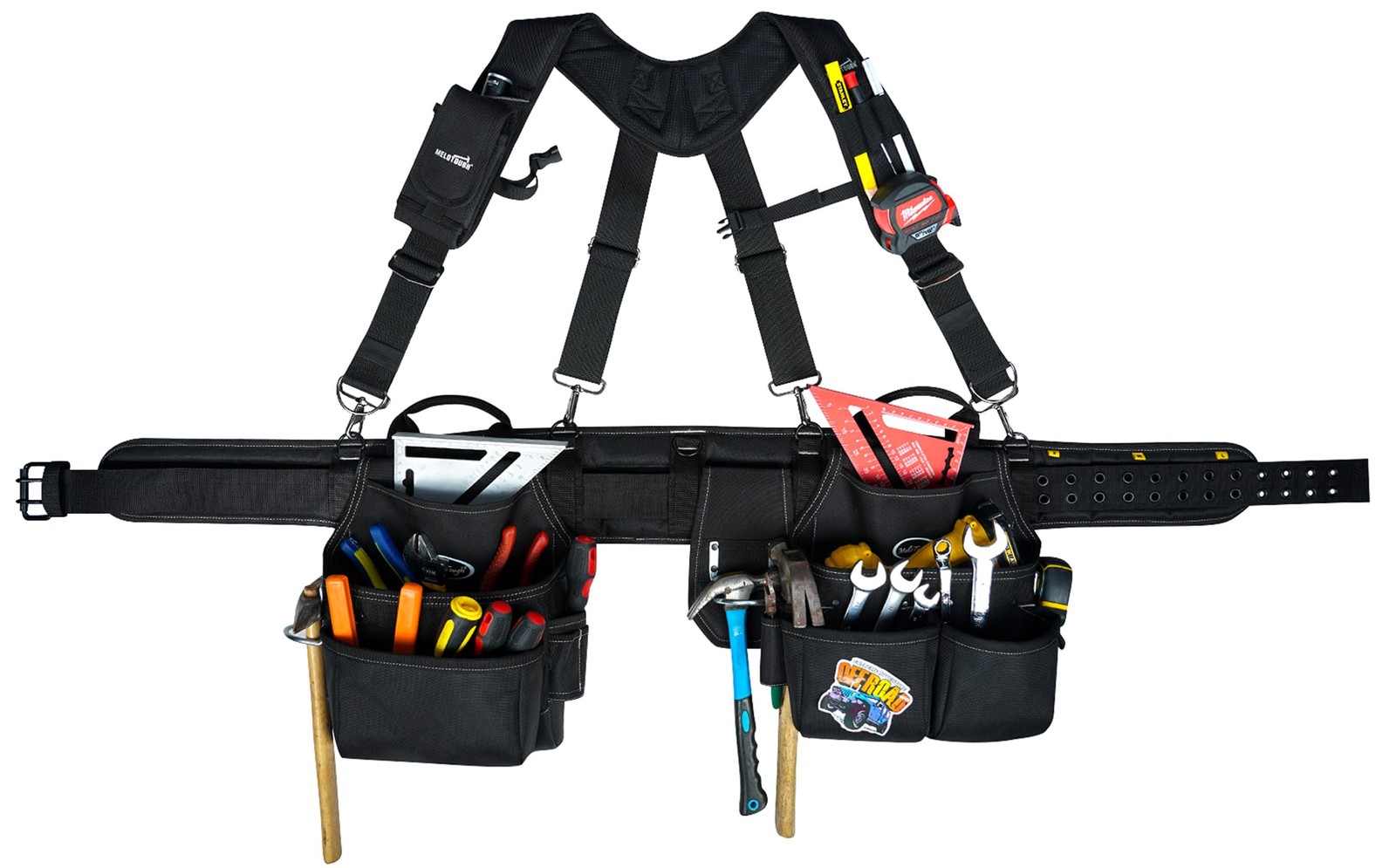 MELOTOUGH Tool Belt with Suspenders Tool Bag Supenders Framers Comb Apron Tool B