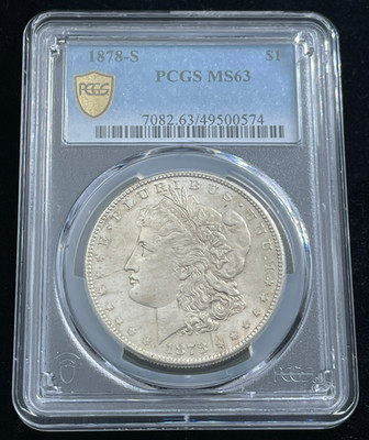 1878-S $1 Silber Morgan Dollar Unzirkuliert MS 63 PCGS