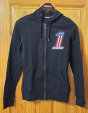 Harley-Davidson Hoodie Womens XS Black Full Zip Rhinestone 1 USA Graphic Eagle