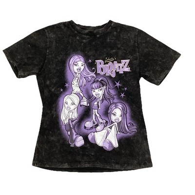 Bratz T-Shirt Stonewash Black Grey Purple Bratz Dolls Merch Size XS Women s