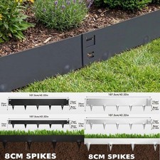 5m Galvanised Steel Metal Lawn Path Edging Garden Border Flexible Strip 20/15cm 