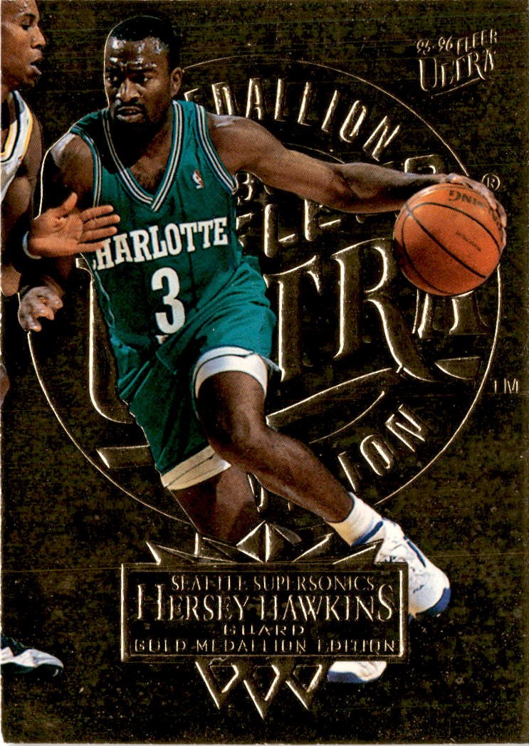 1995-96 Ultra #170 Hersey Hawkins Gold Medallion Seattle SuperSonics