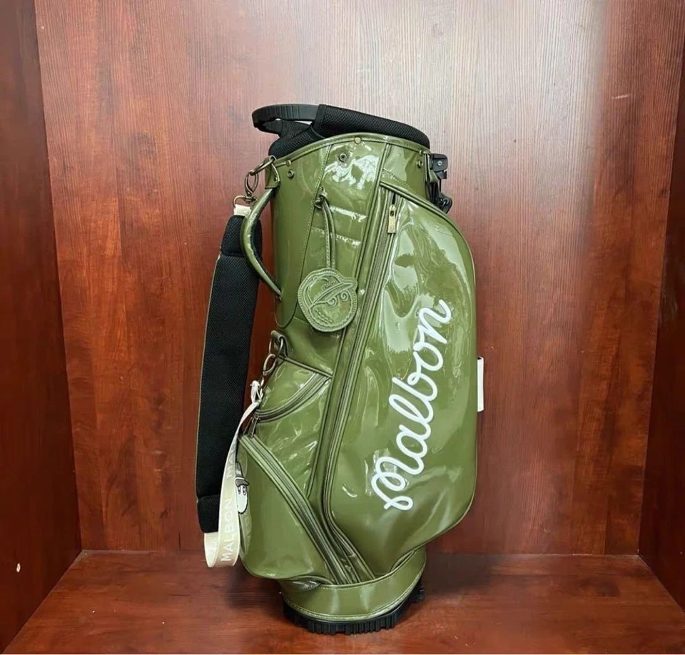 MALBON GOLF Caddy Bag Stand Type Enamel Green Synthetic Leather / 5way - Image 2 of 4