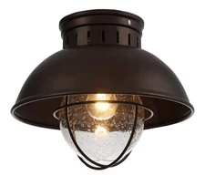 Flush Mount Outdoor Ceiling Light, Farmhouse, 10", Oil Rubbed Bronze #CE101M YC