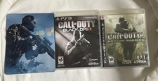 Lot of 3 Call of Duty PS3 games Ghosts Steel book Black Ops 2 Modern Warfare CIB