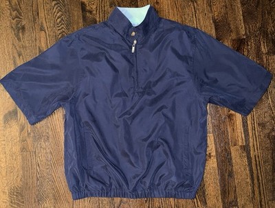 Bobby Jones Players Golf Windbreaker Pullover 1/4 Zip Mock Neck Jacket Navy-L