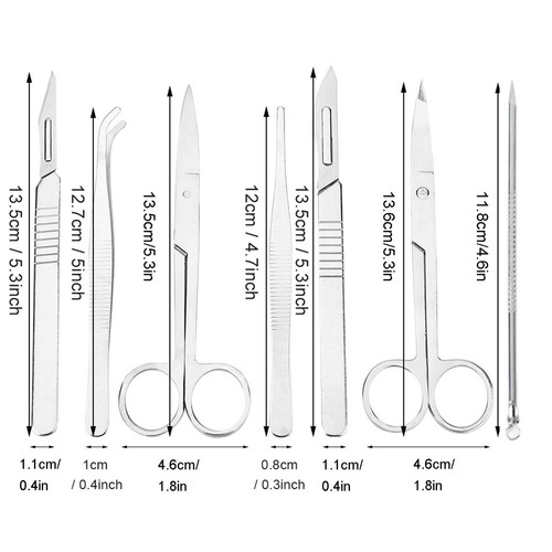 7pcs Stainless Steel Dissecting Dissection Kit Set Biology Student Lab Tools NY - Picture 15 of 24