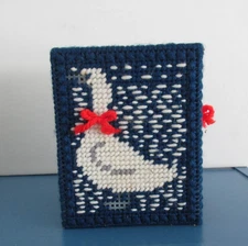 Vintage Needlepoint Kleenex Tissue Box Cover Goose Design