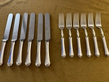 Hollow Handle Forks & Knives Hibbard Spencer Bart HEATHER 1913 Silverplate