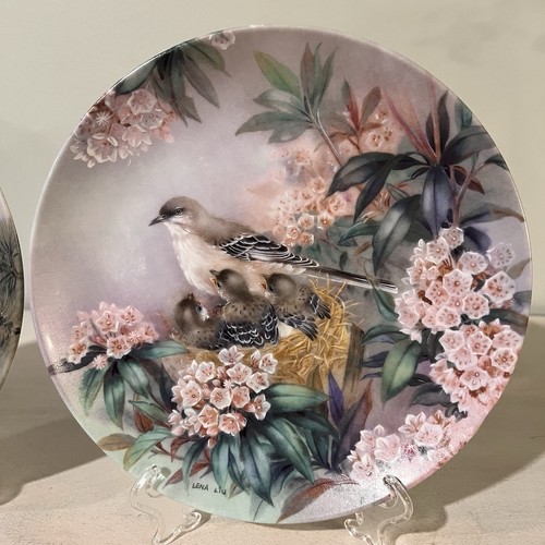 Lena Liu Nature's Poetry Bird Plate Lot of 2 WS George Fine China Wall Decor