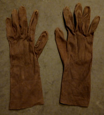 Vintage Women's Size 7 Dark Brown Suede Driving Gloves Made In USA