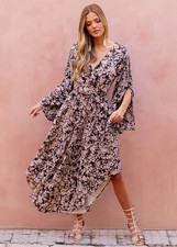Joyfolie Connie Dress in Black Garden Floral Size Small New -Lace Boho Fairy b24