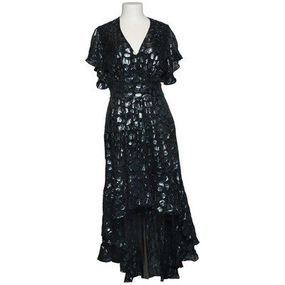 Ba&sh, Wickelkleid, Größe: M, Schwarz/Silber, Metallfaser/Polyester/Seide #HLG