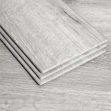 21 SqFt Gray Oak Wood Grain Interlocking Vinyl Floor Planks 36"X6" 14pcs
