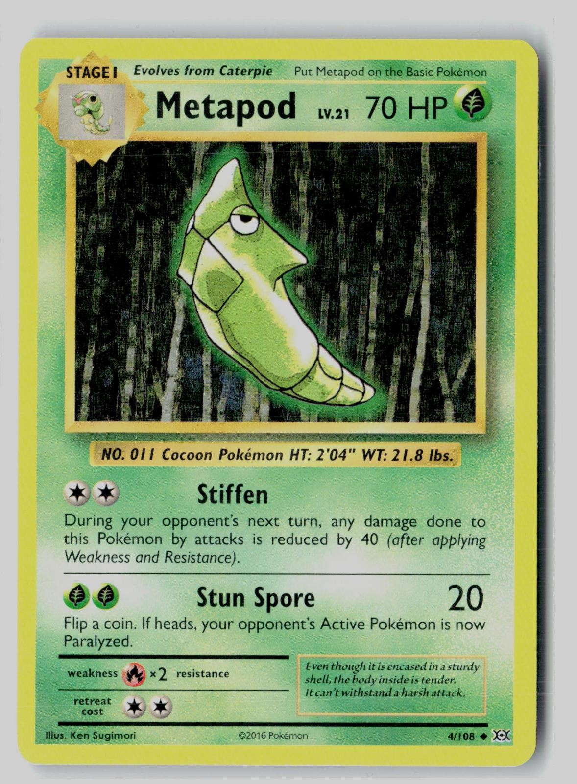 Metapod 4/108 Uncommon Evolutions Pokemon NM