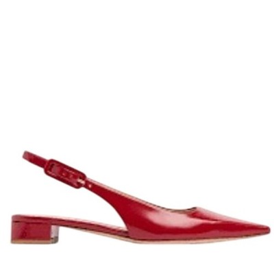 Gianvito Rossi NIB Lindsay 20mm Leather Slingback Flats in Tokio Rouge Size 39