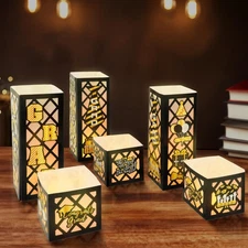 , Black and Gold Graduation Centerpieces for Tables 2025 with LED Lantern - P...