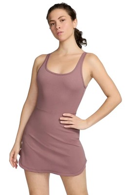 NIKE One Dri-FIT Dress with Built in Shorts in Smokey Mauve