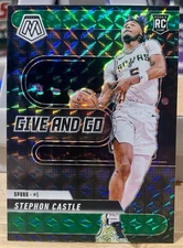 2024-25 Panini Mosaic- Stephon Castle- Give And Go #6 Green Mosaic Prizm RC