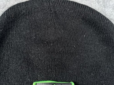 Monster Energy Hat Beanie Mens One Size Black Knit Logo Stretch