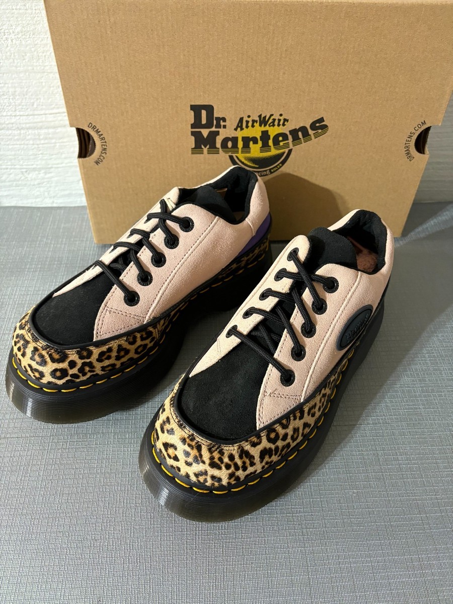 Dr. Martens BUZZ 5-Eye Leopard Spot Hair on & Suede Shoes MSRP$195