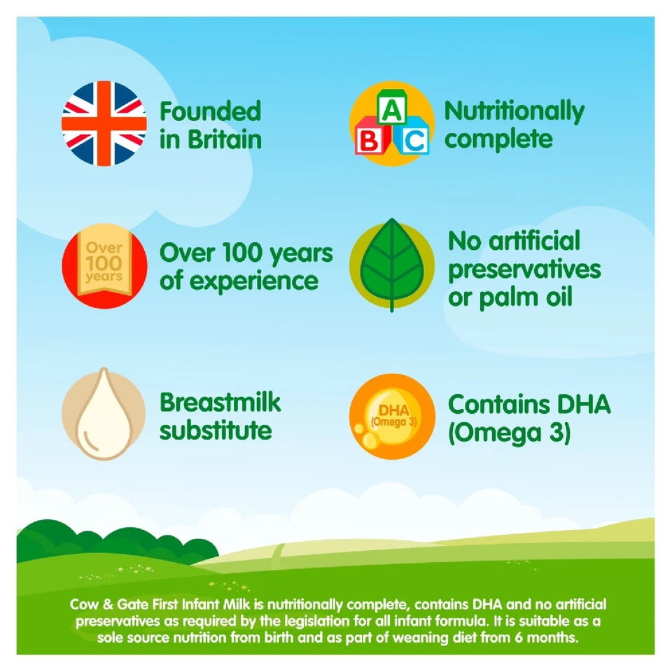 3 x 800g Cow & Gate First Baby Milk Formula Suitable From Birth - Image 3 of 4