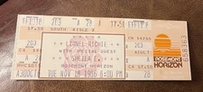 LIONEL RICHIE/SHEILA E RARE UNUSED CONCERT TICKET ROSEMONT, IL 11/18/1986