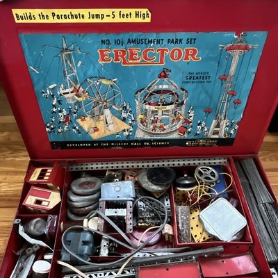 Erector Amusement Park Set No. 10½ Vintage Metal Construction Set w/ Box