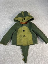 Little Goodall Coat Toddler 4 Green Wool Dinosaur Costume Hooded Tail Spikes