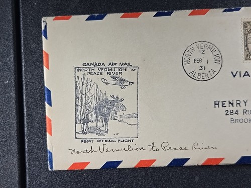 1931 CANADA AIR MAIL 1st Flight Cover - North Vermilion to Peace River stk#A11 - Picture 2 of 3