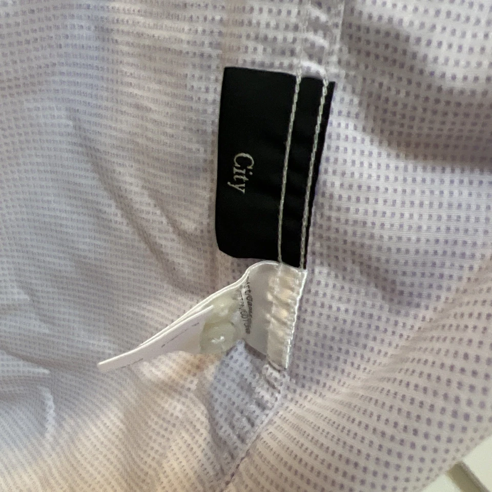 Hermosa camisa de vestir Zegna para hombre talla 40/15,75 cuadros lavanda 100 % algodón Foto 4 de 4