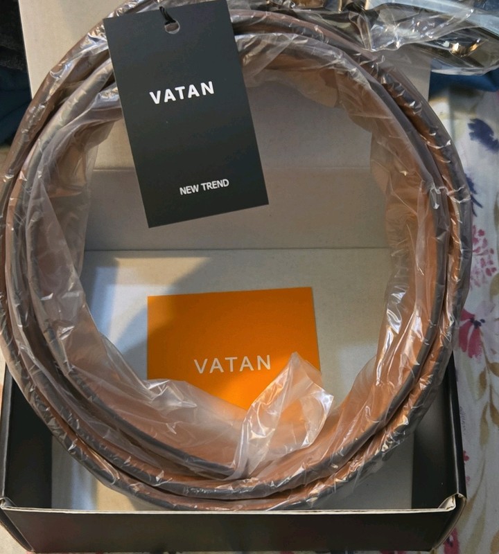 VATAN Men's Genuine Leather Dress Belts,  Waist 36"   Brown/Tan. 
