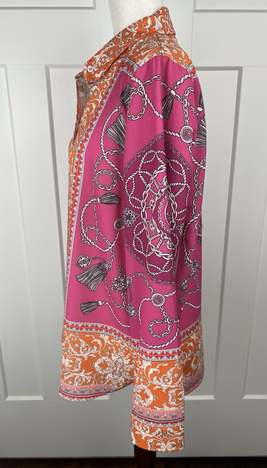 Umgee Small Equestrian Print Button Down Blouse P… - image 3