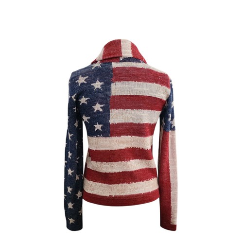 Ralph Lauren Denim & Supply American Flag USA Cardigan Sweater S EUC - Picture 3 of 4