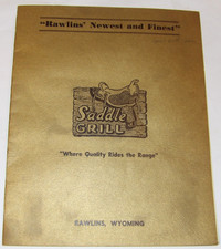 VINTAGE 1946 RAWLINS, WYOMING MENU! LOCAL ADVERTISING! DESERT DUST/CARBON COUNTY