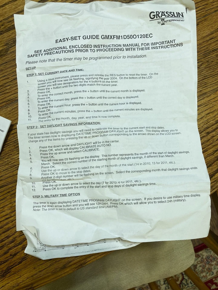 GRASSLIN GMXFM1D50O120EC Electric Time Switch - Image 4 of 4