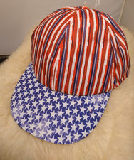 USA PATRIOTIC RED WHITE BLUE BASEBALL HAT ADJUSTABLE ADULT SET OF 4 -NEW WO TAGS
