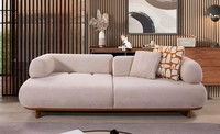 Komfortables Beiges Sofa Wohnzimmer Textilcouch Edle SitzmöBel