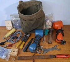 Lot Bell System Telephone Pouch & Tools Electric Lineman Test Equipment & Parts