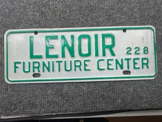 Vintage Lenoir NC North Carolina City License Plate Tag 1980's
