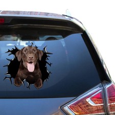 Chocolate Labrador Car Window Decal Funny Lab Dog Peeking Vinyl Sticker