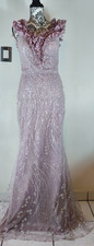 SHEIN Formal Gown US 8 EU 42 Mauve Sequin Ruffle Mermaid Maxi Dress