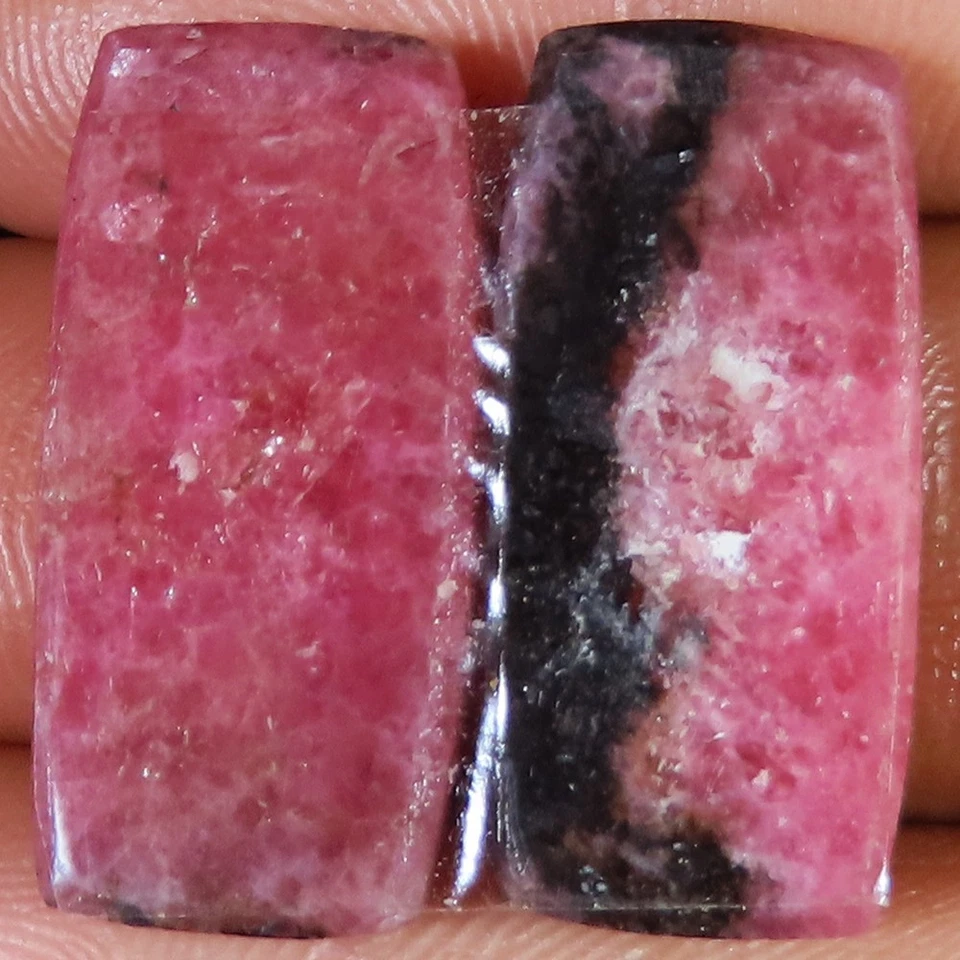 53.25 Cts Natural Rhodonite Pair Cushion Cabochon 13x27x4 mm Gemstone IR_668 - Image 3 of 3