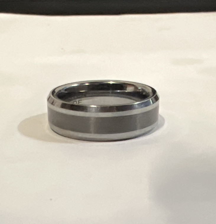Wedding Band/ Ring Tungsten Carbide Brushed Silver Mens Size-image
