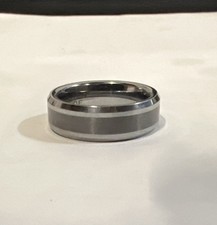 Wedding Band/ Ring Tungsten Carbide Brushed Silver Mens Size