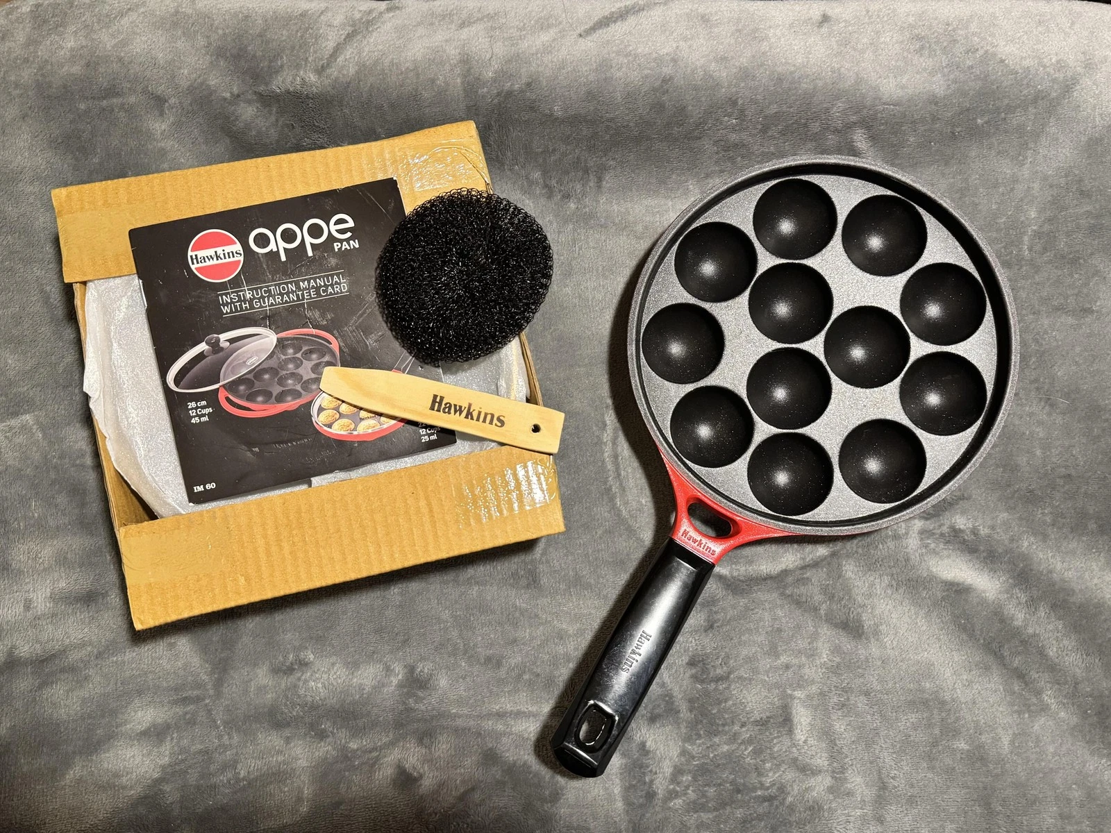 Hawkins Appe Pan 12 Cup Nonstick Frying Pan Die Cast Aluminum Red Cookware