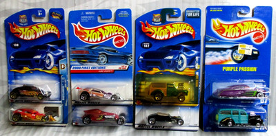 Hot Wheels 40's Woodie, Sweet 16, Surf Crate, Morris Wagon, Sooo Fast, Lot of 8
