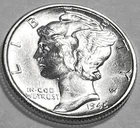 1945 P MERCURY DIME SUPERB GEM BU +  No Reserve  *J2161