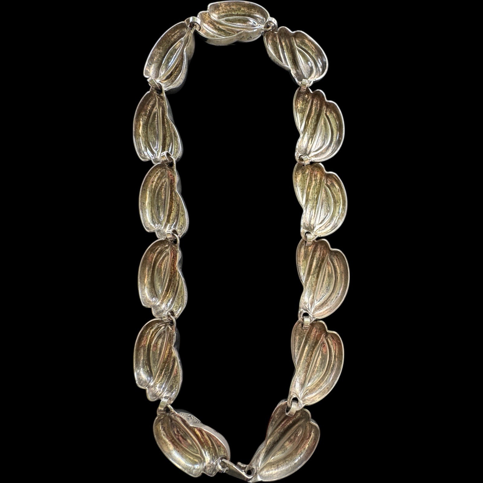 Vintage Silver Tone Panel Link Statement Collar N… - image 16